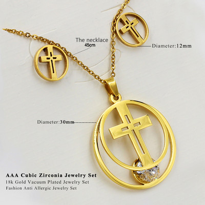 cccam spain 2023stable kerek, nagy fa mintás medál nyaklánc és fülbevaló szett rozsdamentes acél ékszerkészlet nőknek ajándék