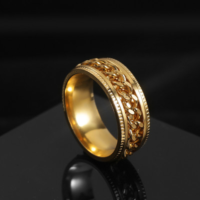 Nou inel rotativ de cuplu din oțel inoxidabil de înaltă calitate, inele rotative cu lanț spinner pentru femei, bărbați, bijuterii punk, cadou de petrecere