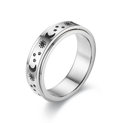 Nou inel rotativ de cuplu din oțel inoxidabil de înaltă calitate, inele rotative cu lanț spinner pentru femei, bărbați, bijuterii punk, cadou de petrecere