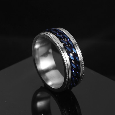 Nou inel rotativ de cuplu din oțel inoxidabil de înaltă calitate, inele rotative cu lanț spinner pentru femei, bărbați, bijuterii punk, cadou de petrecere