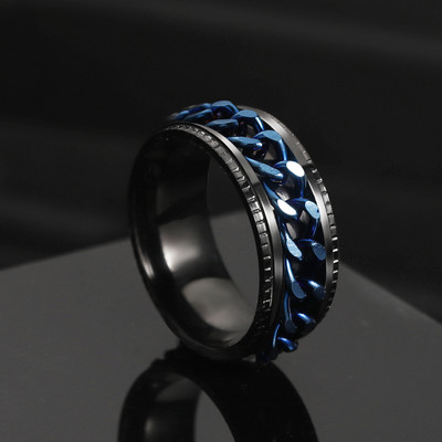 Nou inel rotativ de cuplu din oțel inoxidabil de înaltă calitate, inele rotative cu lanț spinner pentru femei, bărbați, bijuterii punk, cadou de petrecere