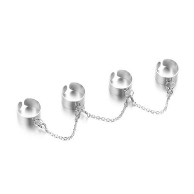 Set de 10 bucăți de inele cu lanț de culoare auriu punk pentru femei, fete, inele subțiri cu degete neregulate, cadou 2021, bijuterii pentru femeie, petrecere