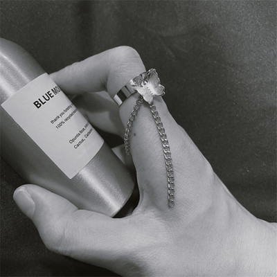 Brățară punk geometrică cu lanț de culoare argintiu pentru femei bărbați Set de farmec cu inele pentru cuplu Emo Bijuterii de modă Cadouri Pulsera Mujer