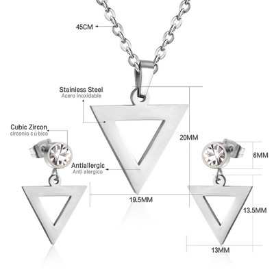 Koreai divat rozsdamentes acél fülbevaló medál nyaklánc szett gyöngy szett cirkónia ékszer készletek nőknek esküvői nagykereskedés