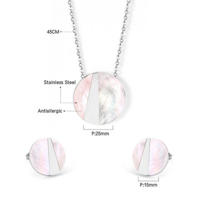 Koreai divat rozsdamentes acél fülbevaló medál nyaklánc szett gyöngy szett cirkónia ékszer készletek nőknek esküvői nagykereskedés