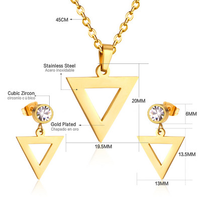 Koreai divat rozsdamentes acél fülbevaló medál nyaklánc szett gyöngy szett cirkónia ékszer készletek nőknek esküvői nagykereskedés