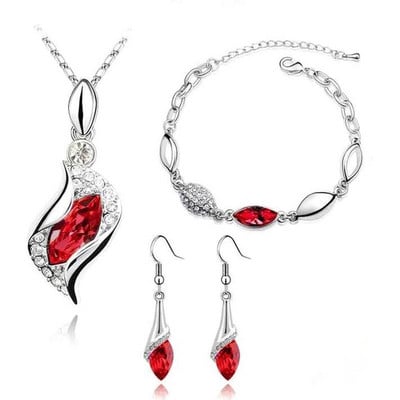 ZOSHI Seturi de bijuterii africane de culoare aurie pentru femei Accesorii nunta mireasa cristal pandantiv colier cercei set bratara