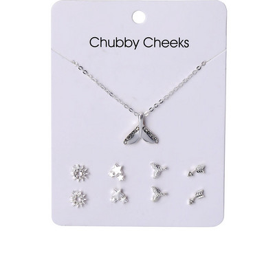 VKME koreai női fülbevaló kereszt nyaklánc ékszer készletek női divatékszer 2021 kristály szív fülbevaló