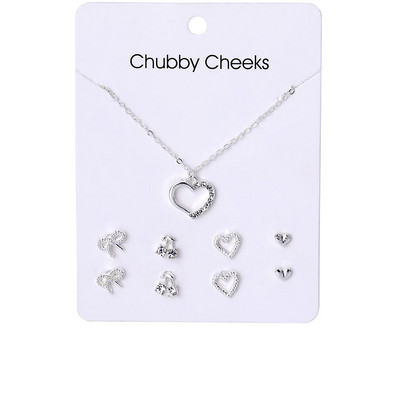 VKME koreai női fülbevaló kereszt nyaklánc ékszer készletek női divatékszer 2021 kristály szív fülbevaló