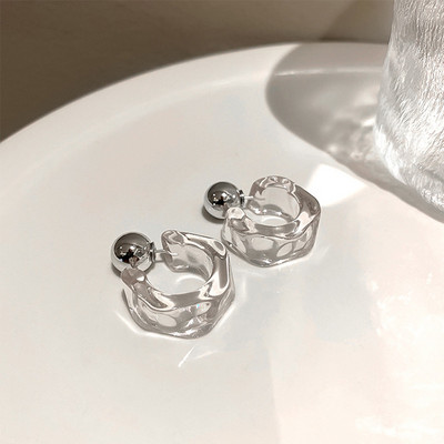 Cercei cu cerc acrilic pentru femei 2021, la modă nouă, cercei cu șuruburi, tendință retro, cercei cu inel elegant, în tendință pentru femei