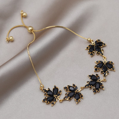 Κορέα Νέα κοσμήματα μόδας 14 καρατίων επιχρυσωμένα πορτοκαλί ζιργκόν κρεμαστά σκουλαρίκια με φύλλα σφενδάμου Κολιέ Κομψά αξεσουάρ για γυναικεία πάρτι