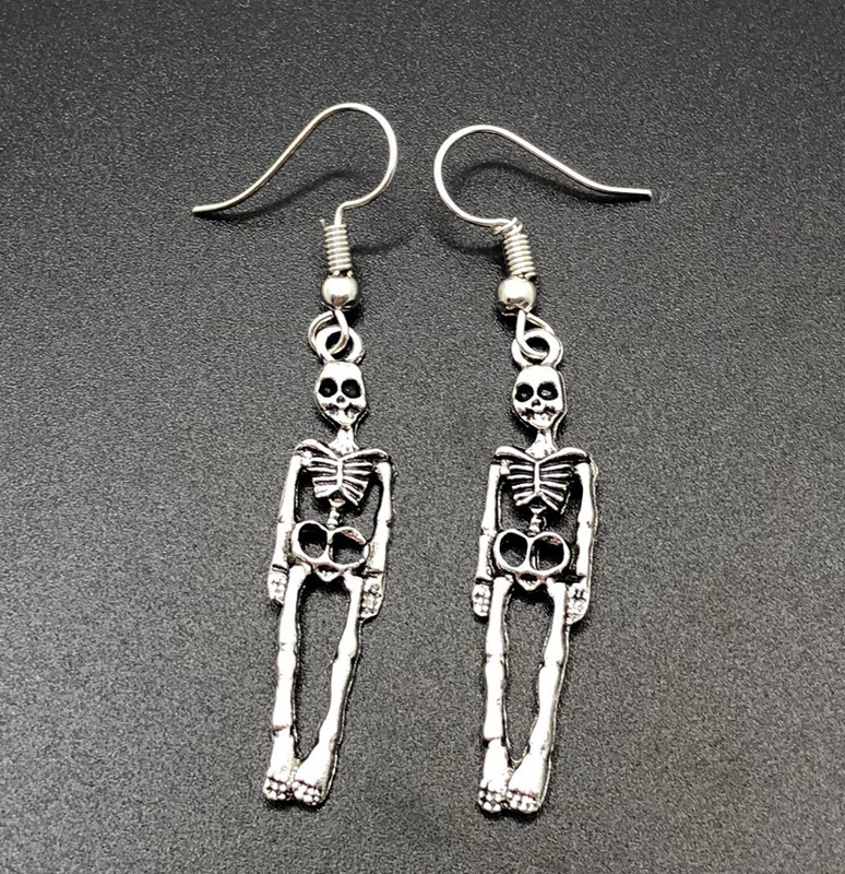Cercei cu craniu cu schelet de Halloween de epocă pentru femei Bijuterii Cadouri de petrecere Aretes De Mujer Modernos 2021