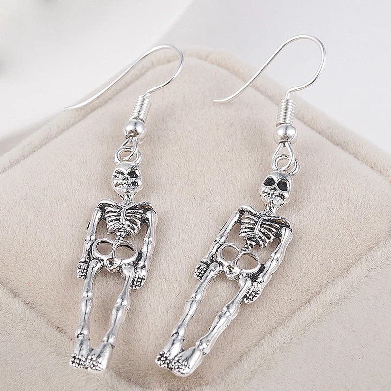 Cercei cu craniu cu schelet de Halloween de epocă pentru femei Bijuterii Cadouri de petrecere Aretes De Mujer Modernos 2021