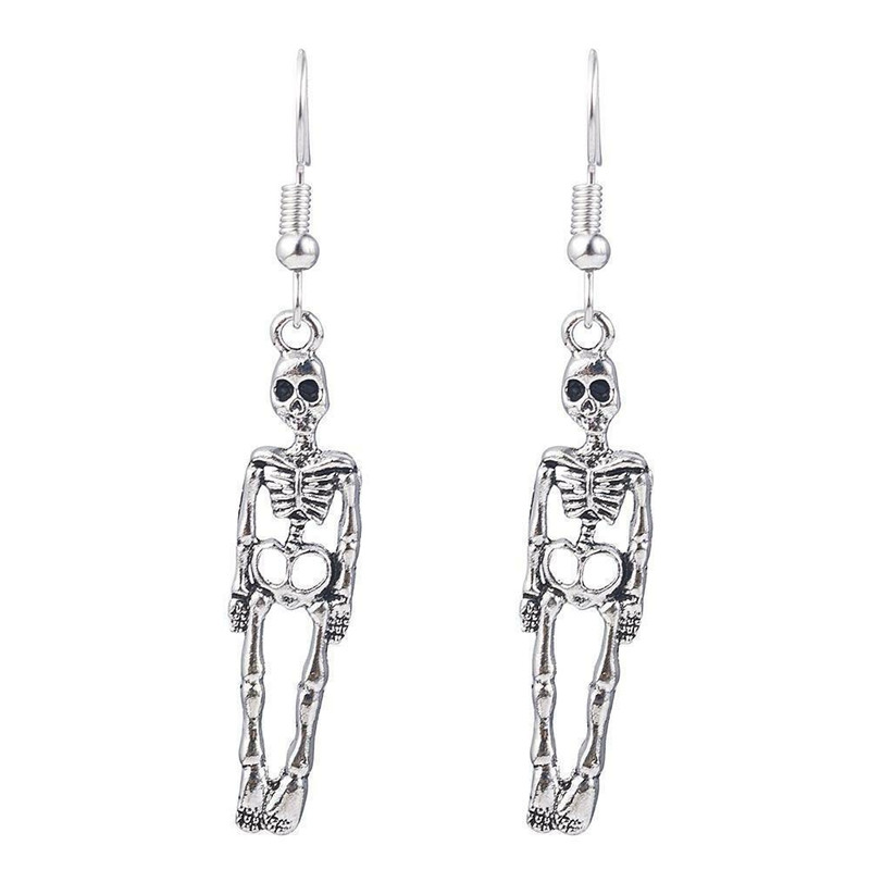 Cercei cu craniu cu schelet de Halloween de epocă pentru femei Bijuterii Cadouri de petrecere Aretes De Mujer Modernos 2021