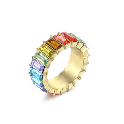 Ekopdee Luxury Band cirkon gyűrűk nőknek Eternity Promise CZ Crystal ujjgyűrű eljegyzési ékszer esküvői ékszer forró eladó szerelmi ajándék