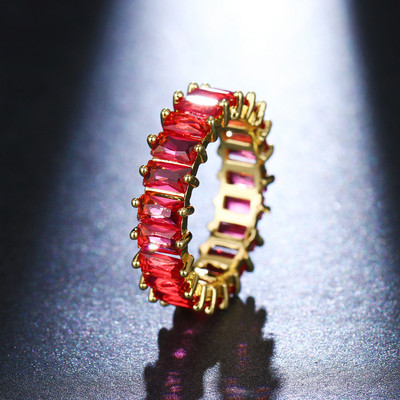 Ekopdee Luxury Band cirkon gyűrűk nőknek Eternity Promise CZ Crystal ujjgyűrű eljegyzési ékszer esküvői ékszer forró eladó szerelmi ajándék