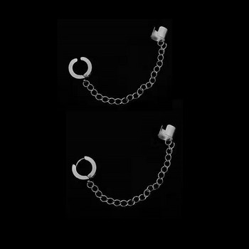 LATS 1 τεμαχίου ανώδυνα σκουλαρίκια με κλιπ αυτιού από ανοξείδωτο ατσάλι για άντρες Γυναικεία πανκ ασημί χρώμα Non piercing Ψεύτικα σκουλαρίκια Δώρα κοσμημάτων
