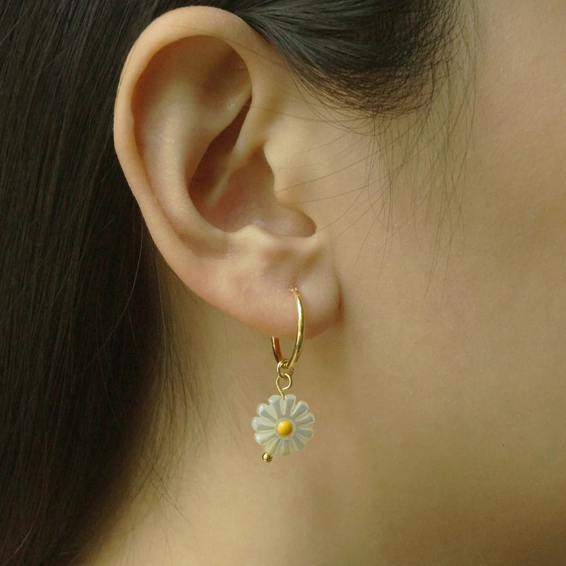 Boemske ručno rađene perle od prirodnog kamena Obruče Naušnice za žene Zlatne boje Krug od nehrđajućeg čelika Huggie Hoops Nakit Bižuterija