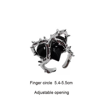 2022 New Fashion Creative Punk Gothic Thorns Love Heart Rings Vintage Ανοιχτοί Δαχτυλίδια για Γυναικεία Κοσμήματα Δώρο γάμου αρραβώνων