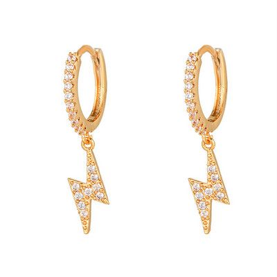 Cerceu cu lanț din oțel inoxidabil cu zirconiu cubic de design nou pentru femei, bijuterii piercing pentru cercei pentru cartilaj cu pandantiv cu stea și lună