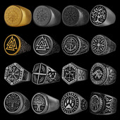 Nordic Viking Inel din oțel inoxidabil Ancoră Busolă Arborele vieții Viking Rune Wolf Bărbați și femei Inel Fabrică de bijuterii cu ridicata