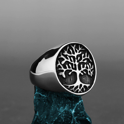 Nordic Viking Inel din oțel inoxidabil Ancoră Busolă Arborele vieții Viking Rune Wolf Bărbați și femei Inel Fabrică de bijuterii cu ridicata