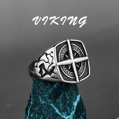 Nordic Viking Inel din oțel inoxidabil Ancoră Busolă Arborele vieții Viking Rune Wolf Bărbați și femei Inel Fabrică de bijuterii cu ridicata