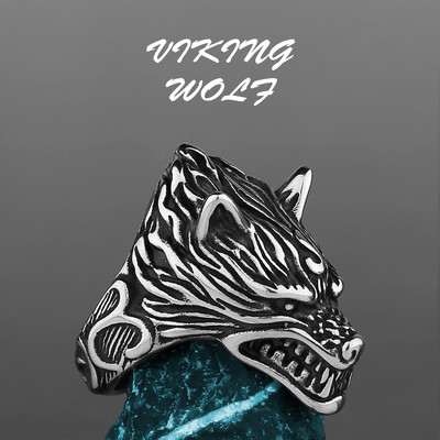 Nordic Viking Inel din oțel inoxidabil Ancoră Busolă Arborele vieții Viking Rune Wolf Bărbați și femei Inel Fabrică de bijuterii cu ridicata