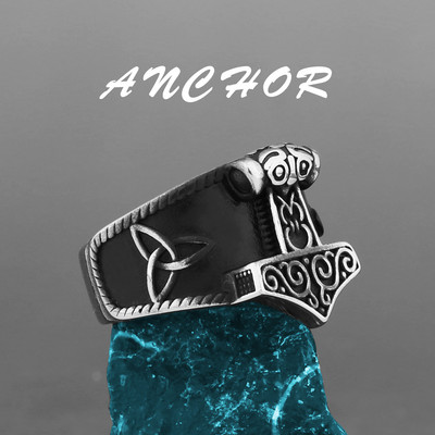 Nordic Viking Inel din oțel inoxidabil Ancoră Busolă Arborele vieții Viking Rune Wolf Bărbați și femei Inel Fabrică de bijuterii cu ridicata