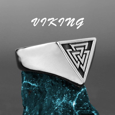 Nordic Viking Inel din oțel inoxidabil Ancoră Busolă Arborele vieții Viking Rune Wolf Bărbați și femei Inel Fabrică de bijuterii cu ridicata