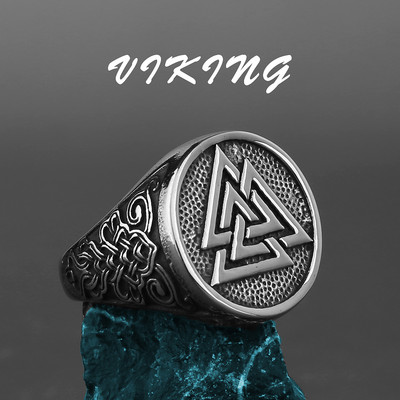 Nordic Viking Inel din oțel inoxidabil Ancoră Busolă Arborele vieții Viking Rune Wolf Bărbați și femei Inel Fabrică de bijuterii cu ridicata