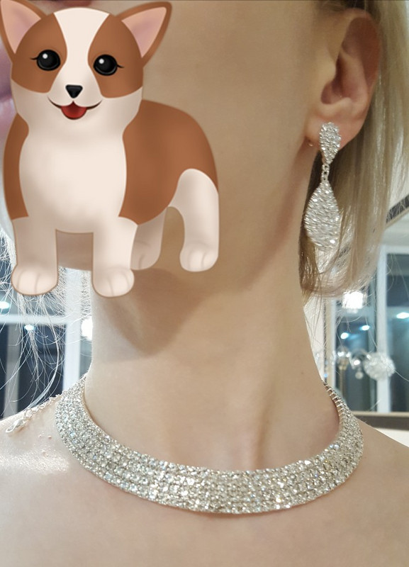 3 db luxus esküvői menyasszonyi ékszer készletek nőknek nyaklánc karkötő Australia kristály hosszú fülbevaló szett elasztikus 11.11 akció