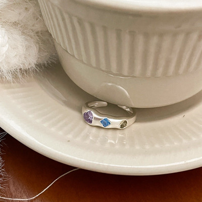 AOMU Inele cu strass cu cristale placate cu aur, baroc, vintage, colorate, geometrice, neregulate, franceze, din aur, pentru femei