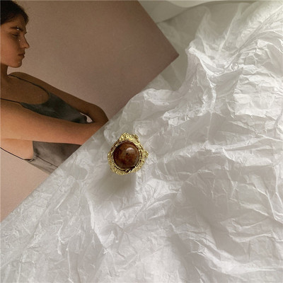 AOMU Inele cu strass cu cristale placate cu aur, baroc, vintage, colorate, geometrice, neregulate, franceze, din aur, pentru femei