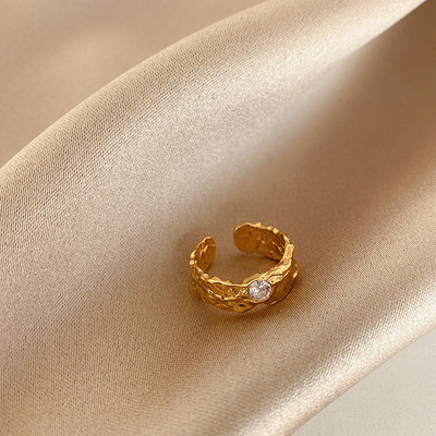 AOMU Inele cu strass cu cristale placate cu aur, baroc, vintage, colorate, geometrice, neregulate, franceze, din aur, pentru femei