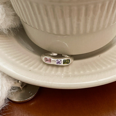 AOMU Inele cu strass cu cristale placate cu aur, baroc, vintage, colorate, geometrice, neregulate, franceze, din aur, pentru femei