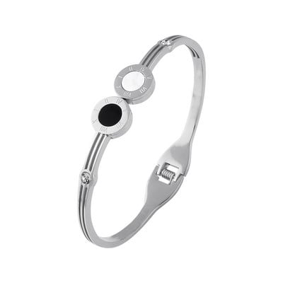 Luksuzni nakit poznatih marki za žene i muškarce Crni okrugli nehrđajući čelik s rimskim brojevima Narukvice i privjesci Popularna narukvica