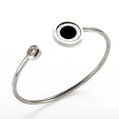 Luksuzni nakit poznatih marki za žene i muškarce Crni okrugli nehrđajući čelik s rimskim brojevima Narukvice i privjesci Popularna narukvica