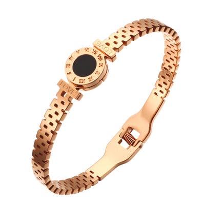 Luksuzni nakit poznatih marki za žene i muškarce Crni okrugli nehrđajući čelik s rimskim brojevima Narukvice i privjesci Popularna narukvica