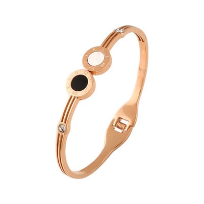 Luksuzni nakit poznatih marki za žene i muškarce Crni okrugli nehrđajući čelik s rimskim brojevima Narukvice i privjesci Popularna narukvica