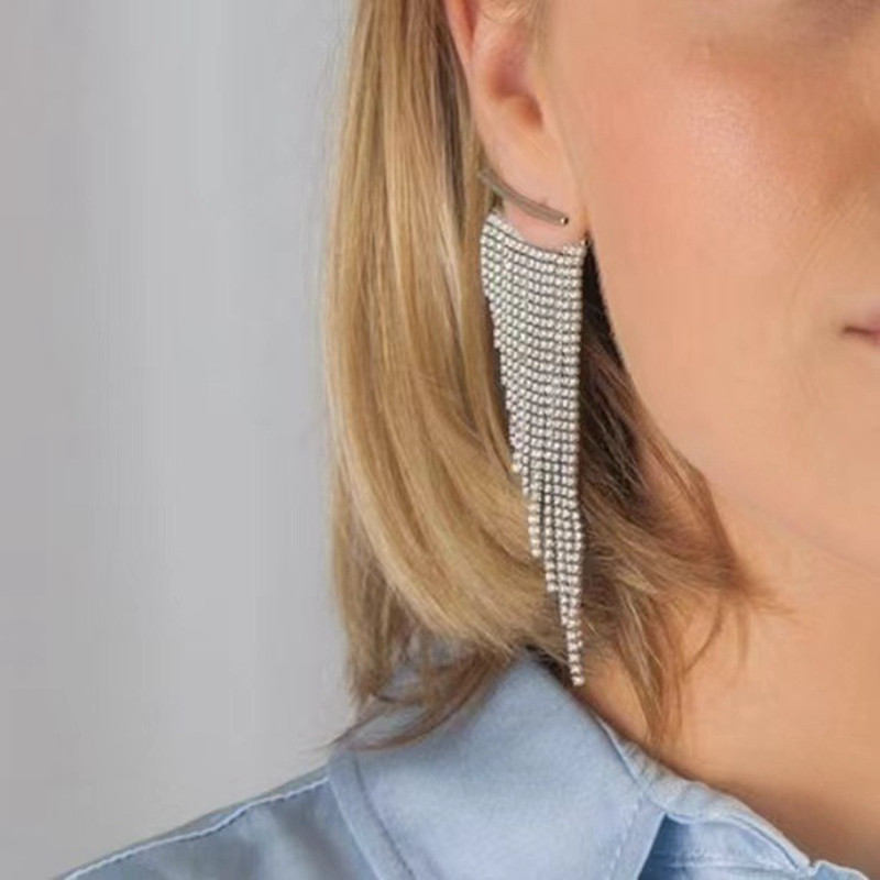 Cercei de modă, cercei lungi, de culoare aurie, cu ciucuri, pentru femei, nuntă feminină, bijuterii de zi cu bijuterii, accesorii