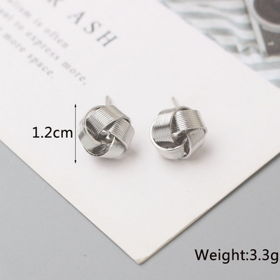 Cercei cu știfturi de metal Twist pentru femei Cercei de culoare aurie cu formă geometrică goală Cercei cu personalitate neobișnuită Trend Brincos