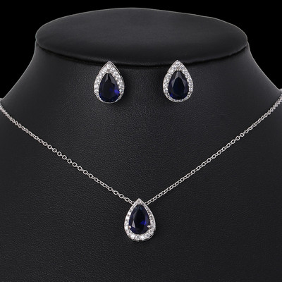 Seturi de bijuterii de nuntă cu picătură de apă nigeriană din zirconiu cubic incrustat Set de bijuterii de mireasă din cristal de lux Cadouri pentru domnișoarele de onoare AS099