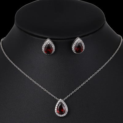 Seturi de bijuterii de nuntă cu picătură de apă nigeriană din zirconiu cubic incrustat Set de bijuterii de mireasă din cristal de lux Cadouri pentru domnișoarele de onoare AS099