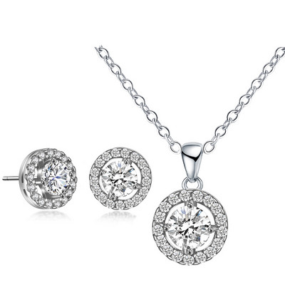 Seturi de bijuterii de nuntă cu picătură de apă nigeriană din zirconiu cubic incrustat Set de bijuterii de mireasă din cristal de lux Cadouri pentru domnișoarele de onoare AS099