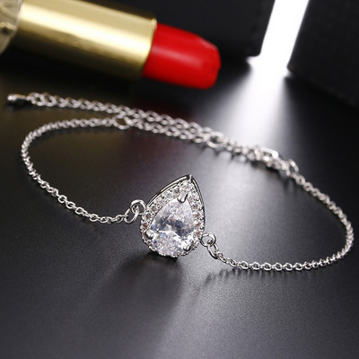 Seturi de bijuterii de nuntă cu picătură de apă nigeriană din zirconiu cubic incrustat Set de bijuterii de mireasă din cristal de lux Cadouri pentru domnișoarele de onoare AS099