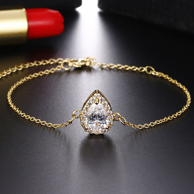 Seturi de bijuterii de nuntă cu picătură de apă nigeriană din zirconiu cubic incrustat Set de bijuterii de mireasă din cristal de lux Cadouri pentru domnișoarele de onoare AS099