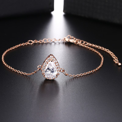 Seturi de bijuterii de nuntă cu picătură de apă nigeriană din zirconiu cubic incrustat Set de bijuterii de mireasă din cristal de lux Cadouri pentru domnișoarele de onoare AS099