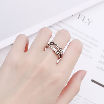 Пръстен за безпокойство Регулируем отвор Жени Мъже Fidget Ring With Bead Worry Stress Relief Jewelry For Female Stacking Finger Rings