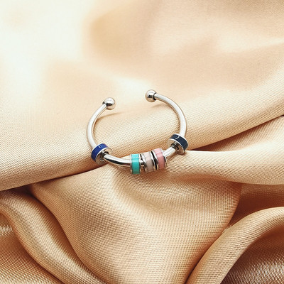 Δαχτυλίδι άγχους Ρυθμιζόμενο ανοιγόμενο γυναικείο ανδρικό δαχτυλίδι Fidget με χάντρα κόσμημα ανακούφισης από το άγχος για γυναικεία δαχτυλίδια στοίβαξης